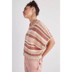 NWT Anthropologie Striped Side-Tie Poncho